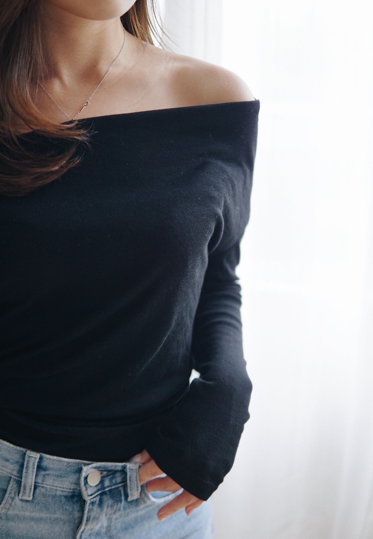 Off Shoulder Knit Top