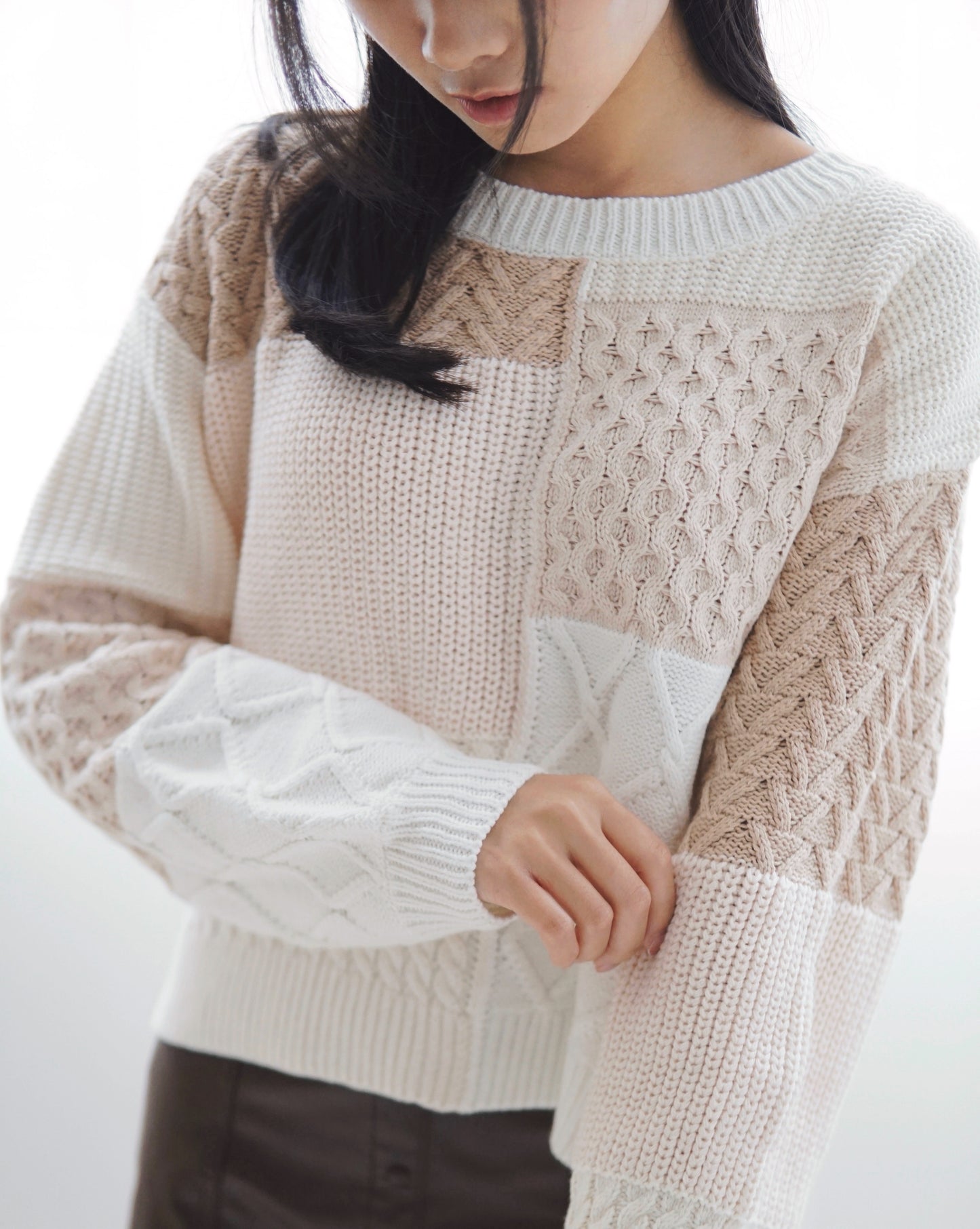 Colorblock Patterned Sweater