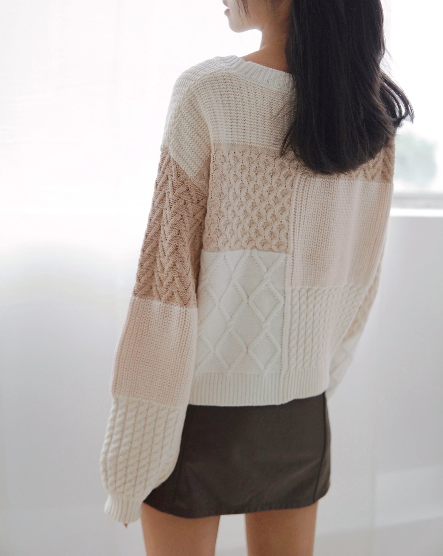 Colorblock Patterned Sweater