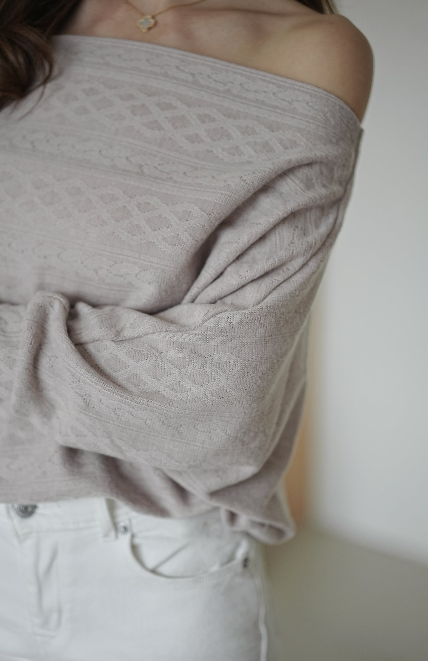 Jacquard Off Shoulder Top
