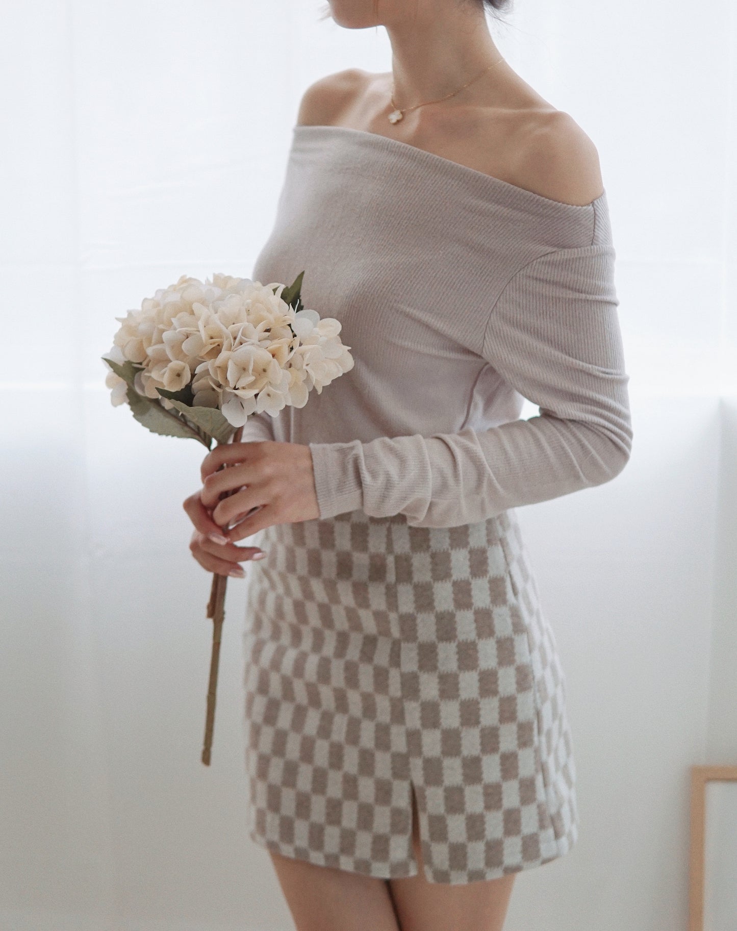 Ribbed Boat Neck Top