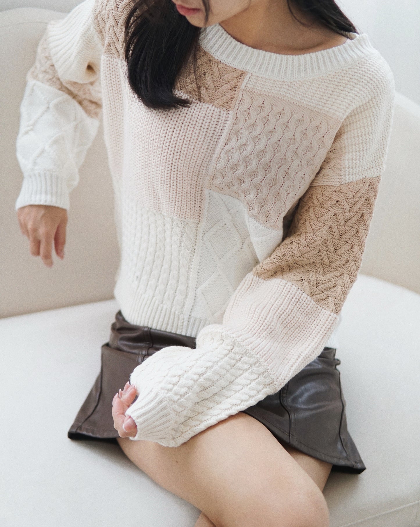 Colorblock Patterned Sweater