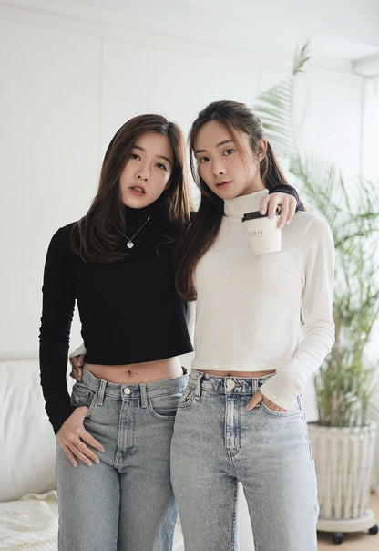 Cropped Turtleneck Top