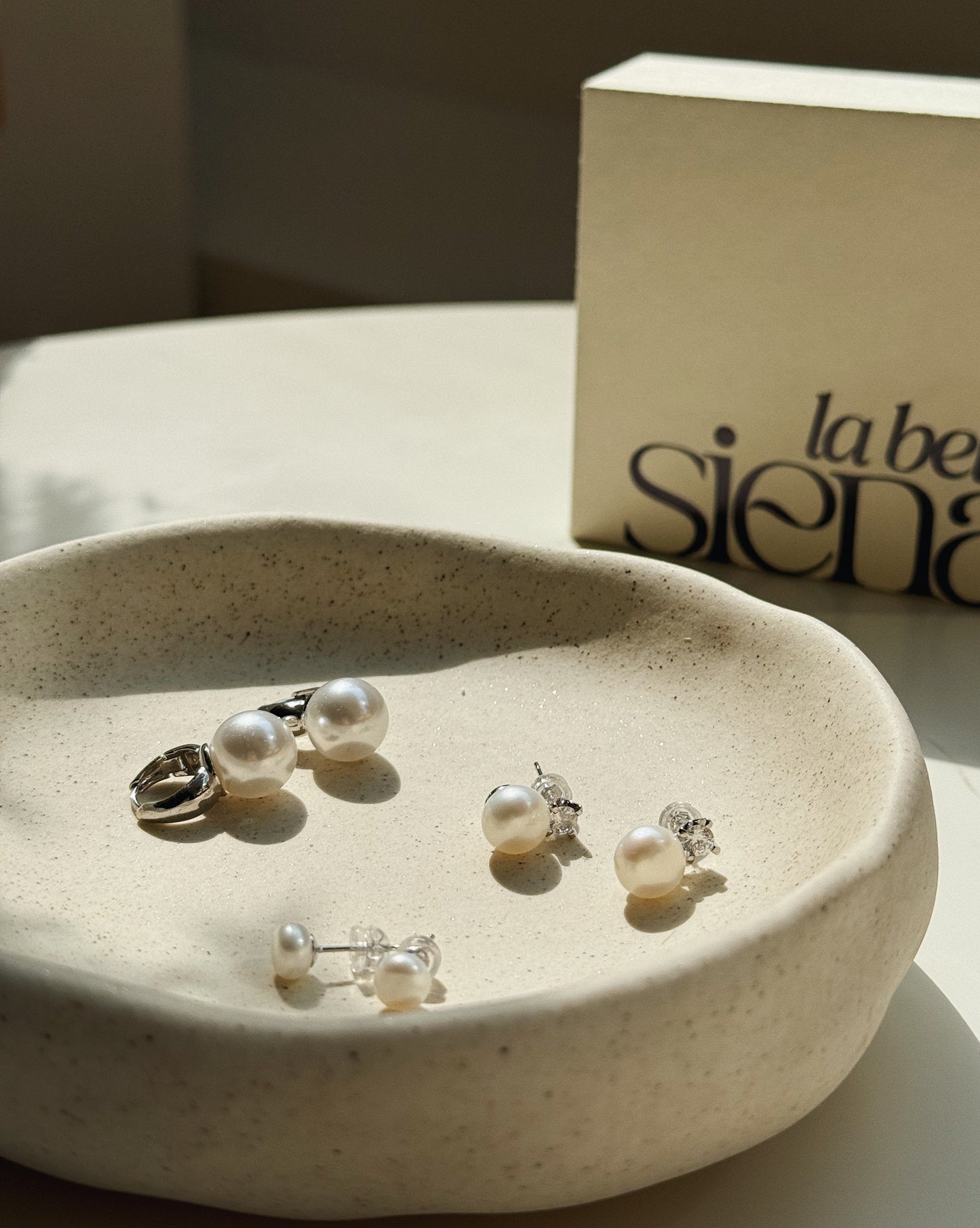 Bold Pearl Huggie Hoop Earrings