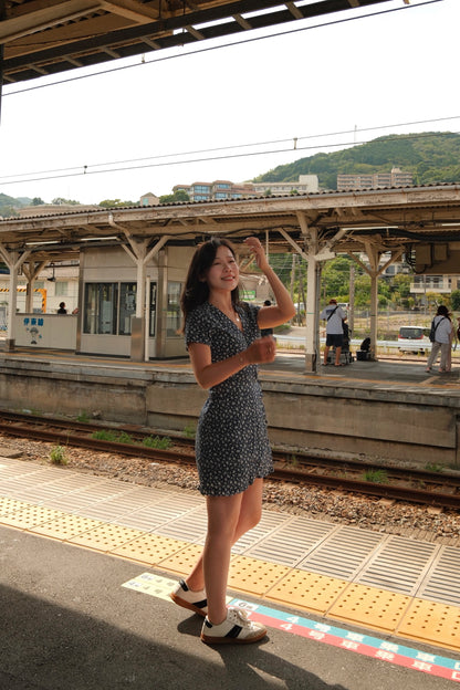 Vienna Ruffle Hem Wrap Dress