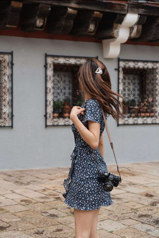 Vienna Ruffle Hem Wrap Dress