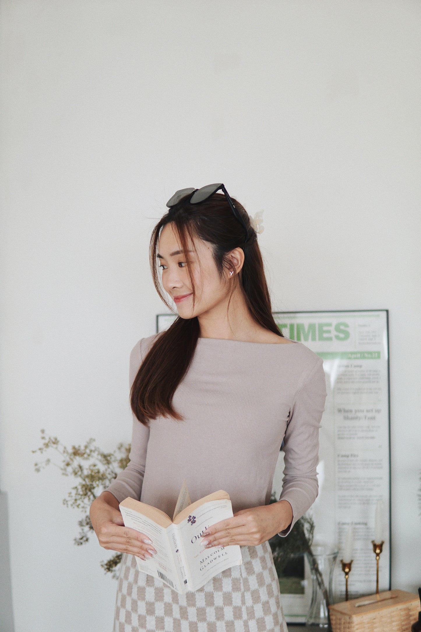 Ribbed Boat Neck Top