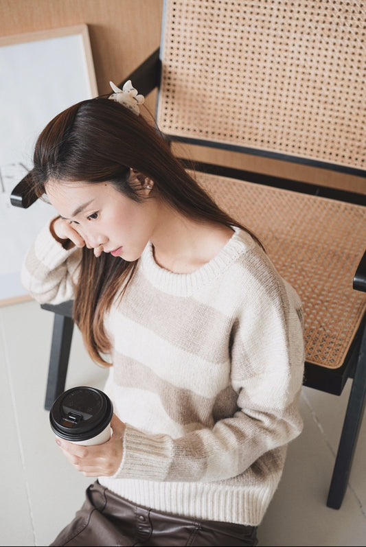 Colorblock Wool Sweater