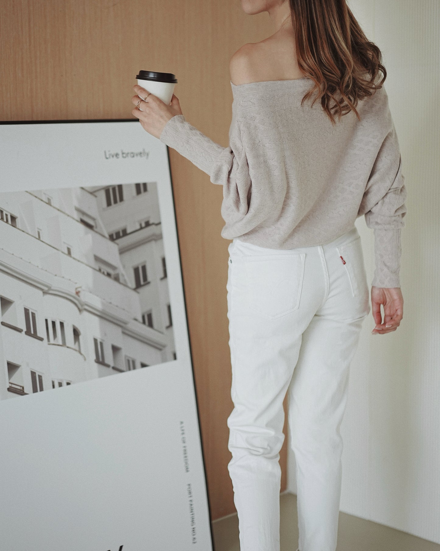 Jacquard Off Shoulder Top