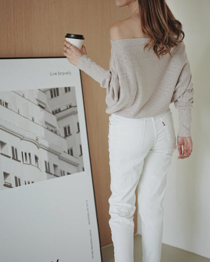 Jacquard Off Shoulder Top