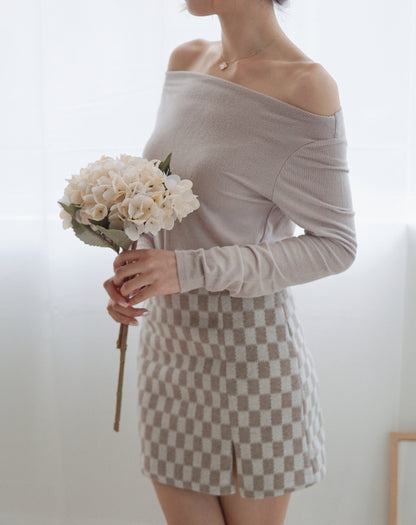 Ribbed Boat Neck Top